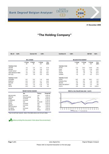 Analyst Report Bank Degroof - Quest for Growth