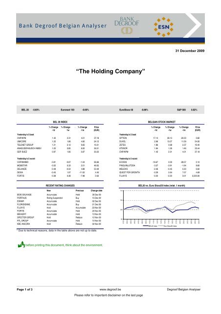 Analyst Report Bank Degroof - Quest for Growth