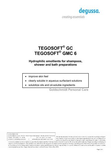 TEGOSOFT GC TEGOSOFT GMC 6 - Quetzal Quimica