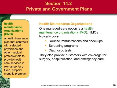 Business and Personal Finance Unit 4 Chapter 14 Â© 2007 ... - Quia