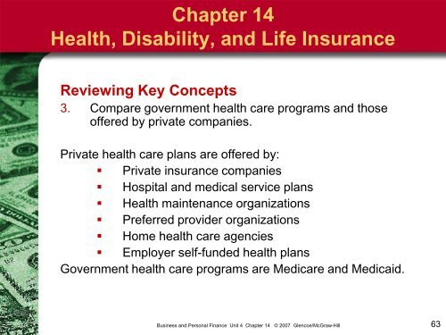 Business and Personal Finance Unit 4 Chapter 14 Â© 2007 ... - Quia