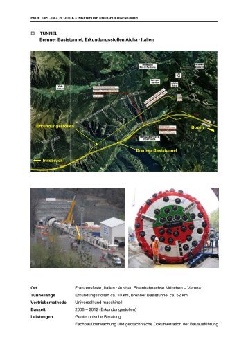 TUNNEL Brenner Basistunnel, Erkundungsstollen Aicha Â· Italien Ort ...