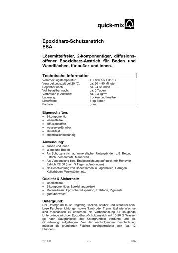 ESA Epoxidharz-Schutzanstrich - Quick-Mix