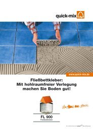 Fließbettkleber: Mit hohlraumfreier Verlegung machen ... - Quick-Mix