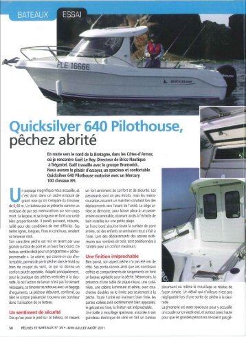 Essai bateau 640 Pilothouse - Quicksilver Boats