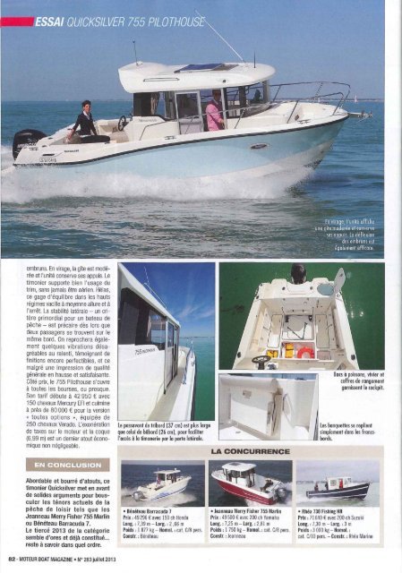 Essai bateau 755 Pilothouse - Moteur Boat ... - Quicksilver Boats