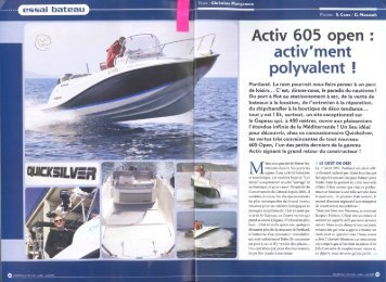 Boat test Activ 605 Open - Magazine: CÃ´t&PÃªche - Quicksilver Boats