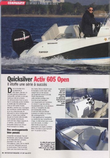 Essai bateau Activ 605 Open - Magazine: Il Ã©toffe ... - Quicksilver Boats