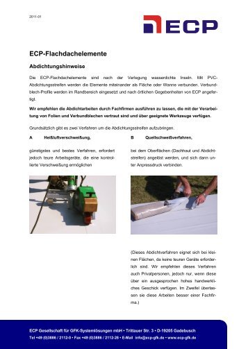 Ecp-Flachdachelemente - ECP Gesellschaft für GFK ...