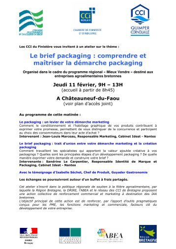 Le brief packaging - (CCI) de Quimper Cornouaille