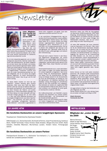 Newsletter 02-2009 - Aerobic und Tanzwerkstatt Dresden eV