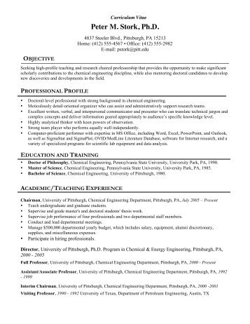 Professionally-produced College Professor-Academic CV -- Science