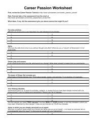 Career Passion Worksheet