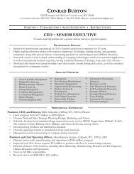 Resume for CEO/Senior Executive