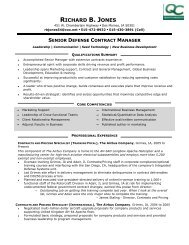 Sample defense contractor manager resume