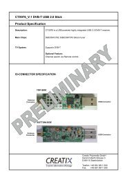 CTX976 V.1 DVB-T USB 2.0 Stick Product Specification - CREATIX