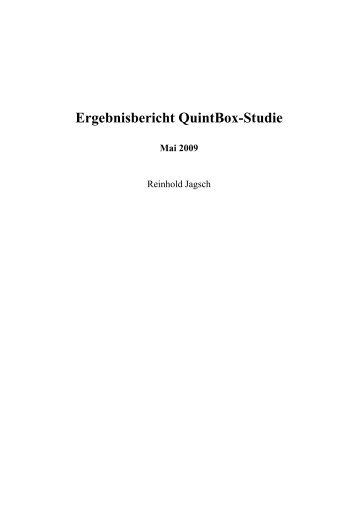 Ergebnisbericht QuintBox-Studie Mai 2009