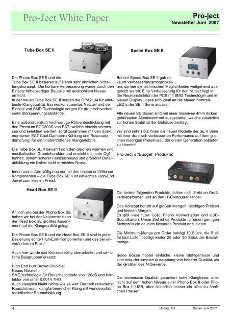 Pro-Ject White Paper - Audio Tuning Vertriebs GmbH