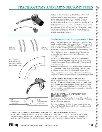 TRACHEOSTOMY AND LARYNGECTOMY TUBES