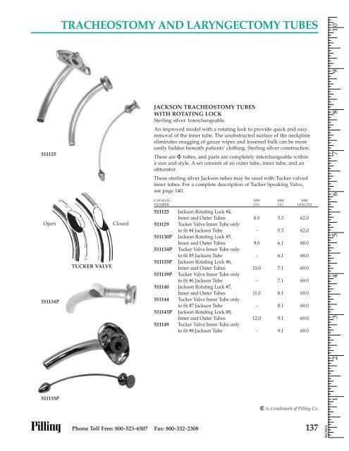 Jackson Trach Size Chart