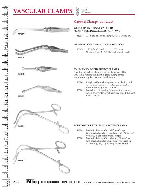 THORACIC FORCEPS THORACIC CLAMPS