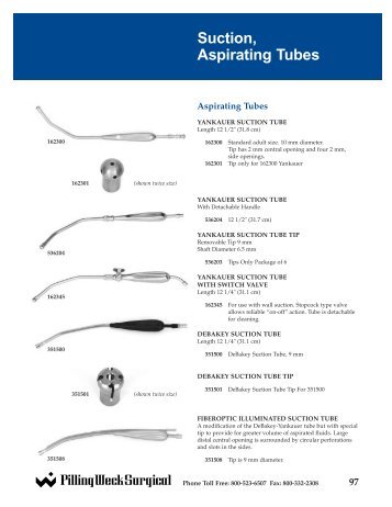 Suction, Aspirating Tubes