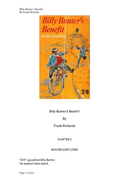 Billy Bunter's Benefit By Frank Richards - Friardale