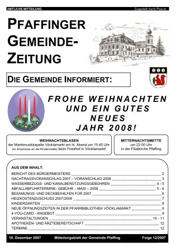 An einen Haushalt - Gemeinde Pfaffing