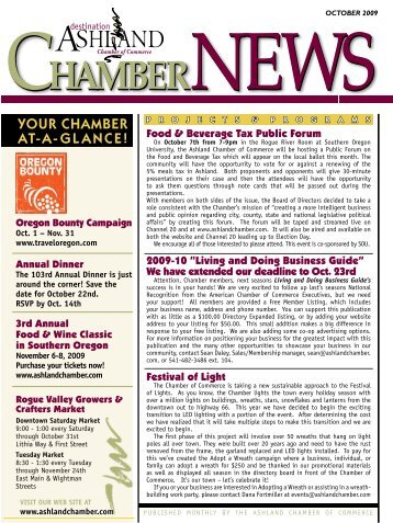 ChamberNEWS Chamber - Ashland Chamber of Commerce