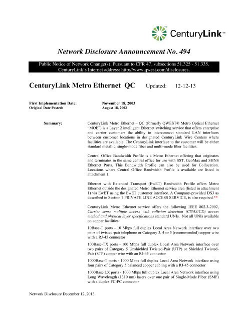 PDF download - CenturyLink