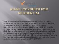 Miami Locksmith for Residential