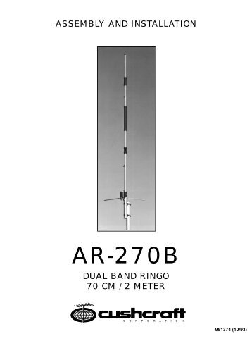 AR270 Dualband Fixed Station Antenna Manual