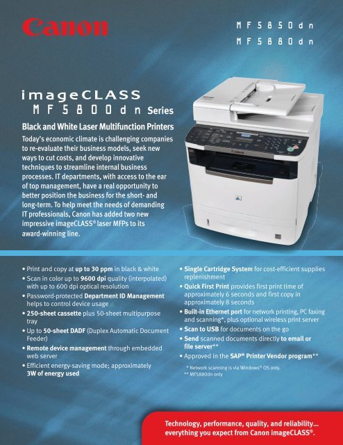 imageCLASS MF5800 - R3 Business Solutions