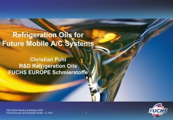 Refrigeration Oils for Future Mobile A/C Systems