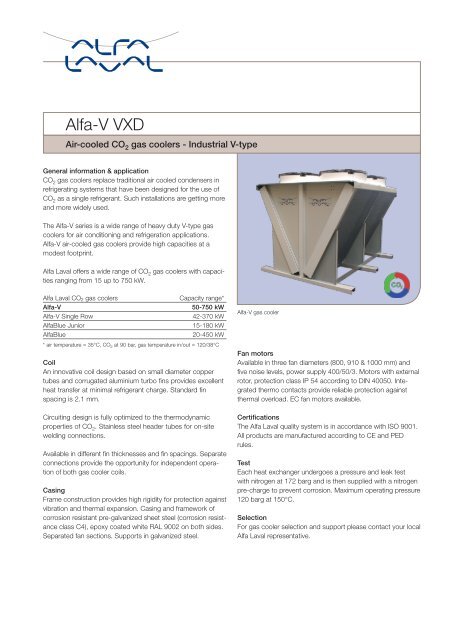 Alfa Laval Brochure - CO2 AIr Gas Cooler Range