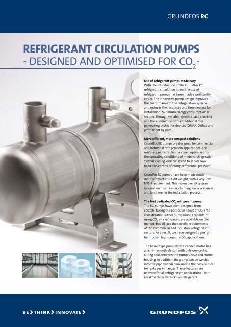 REFRIGERANT CIRCULATION PUMPS