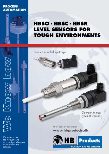 hbso Â· hbsc Â· hbsr level sensors for tough environments