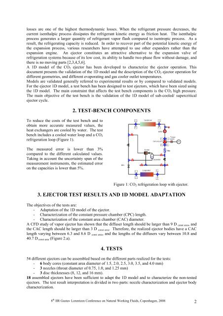 1d analysis of co2 sub-cooled/supercritical ejector refrigeration cycle