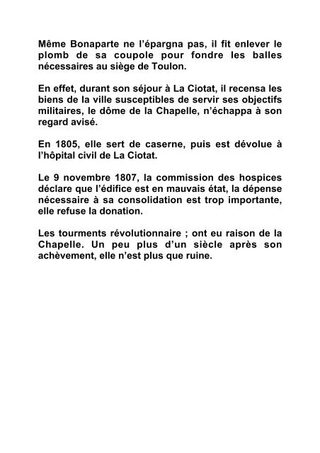 LA CIOTAT AU XVIIÃ¨me SIECLE