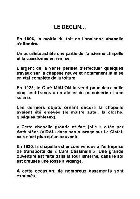 LA CIOTAT AU XVIIÃ¨me SIECLE