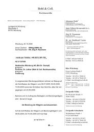 Schriftsatz vom 20.10.2009 - Bohl & Collegen RechtsanwÃ¤lte