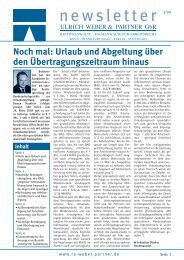 Ausgabe 3/09 - Ulrich Weber & Partner GbR