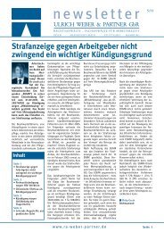 Ausgabe 5/11 - Ulrich Weber & Partner GbR