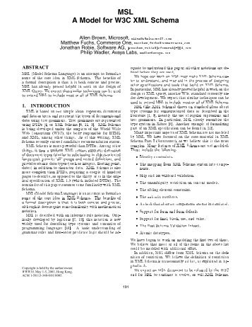 MSL A Model for W3C XML Schema - Ra.ethz.ch