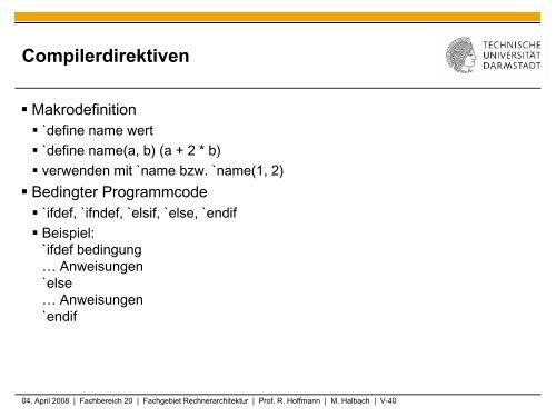 "a == b" und - Ra.informatik.tu-darmstadt.de