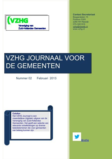 vzhg journaal voor de gemeenten - Gemeente Bestuur Bernisse