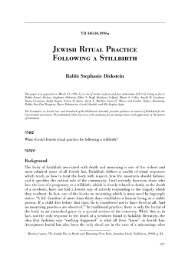 JEWISH RITUAL PRACTICE FoLLOWING A STILLBIRTH