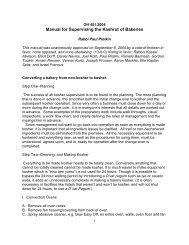 Manual for Supervising the Kashruth of Bakeries * - The Rabbinical ...