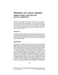 Definition of a Davar Hadash - The Rabbinical Assembly