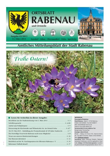 Ortsblatt MÃ¤rz 2013 - Rabenau